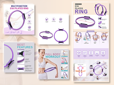 Product Listing Images: Pilates Ring amazon branding ecommerce ecommerce business ecommerce design ecommerce shop lazada listing page product detail page product listing shopify