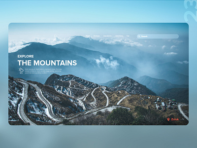 23 Explore the mountains adobexd dailychallenge design desktop detail discover himalayas travel ui uxdaily web website zuluk