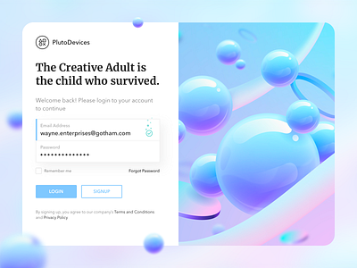 Login UI 3d design illustraion landing page design landing page ui login login design login form login page login screen login screen design login ui sign in signup form signup page signup screen spheres ui ux web design