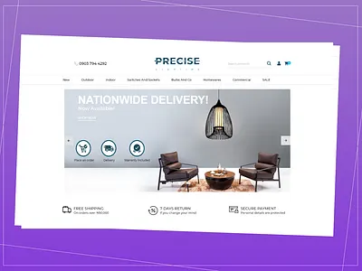 Precise Lighting branding design illustration lighting ui web website