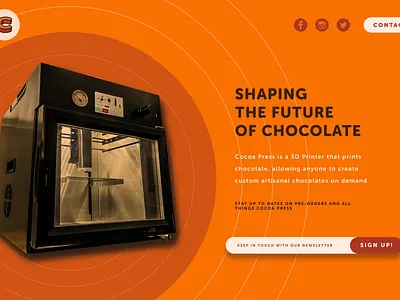 Cocoa Press Landing Site Design 3d printer branding design figma landing page ui ux