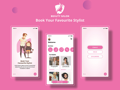 Salon App Concept app branding design illustration typography ui ux