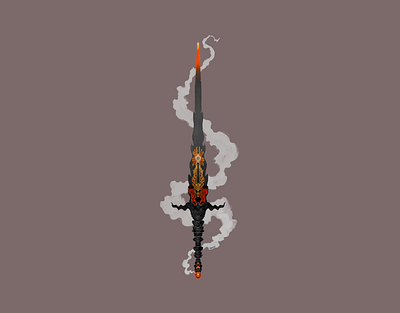 Hearthfire dnd fantasy fire illustration procreate rpg sword swordtember