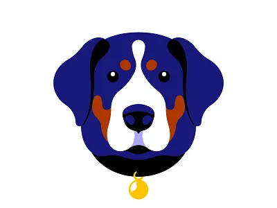 Swiss mountain dog animal dog head illustration muzzle portrait vector vector illustration