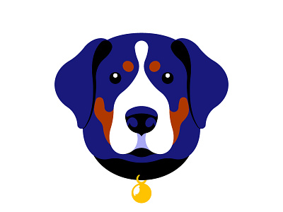 Swiss mountain dog animal dog head illustration muzzle portrait vector vector illustration