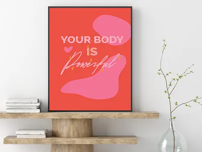 Your Body Is Powerfull abstract art branding design feminist icon illustration minimal quote art typography