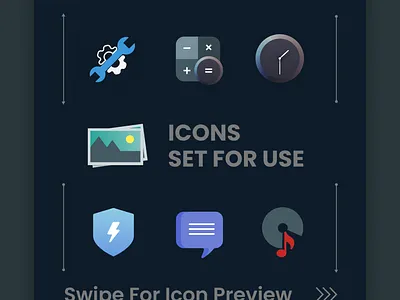 Icons Set For Use app design flat icon illustration illustrator logo minimal vector web