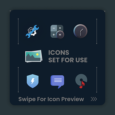 Icons Set For Use app design flat icon illustration illustrator logo minimal vector web