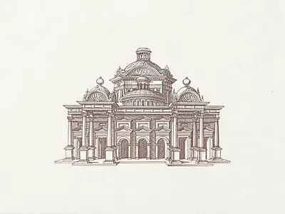 Temple of Venus ... building illustration line art temple vector graphic vector illustration