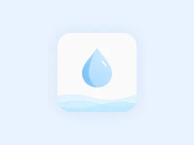 Water Intake Tracker App Icon Design appdesign appicon appicons blue palette branding droplet figma icondesign icondesigner logo logodesign moderndesign uidesign uxdesign water consumption water minder waterdrop waterintake waterreminder waves