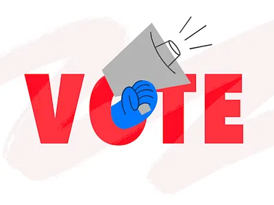 Vote 🗳 2d amplifier charachter darkcube design digitalart drawing govote illustration pattern united vector voice vote