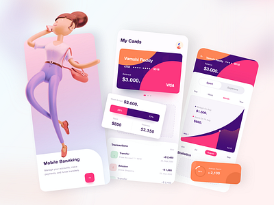 Finance Mobile Banking app bank bankingapp branding design dribbble figma finace illustration interface mobile mobile app mobile design sketch typography ui ux design vector visual visual design