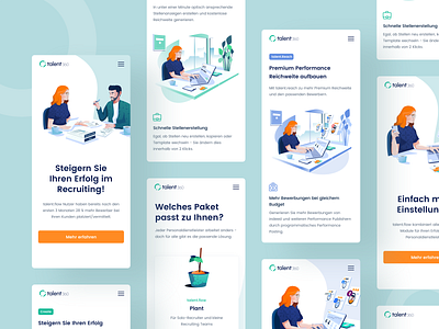 Talent360 Mobile bootstrap grid hiring platform illustration design job search minimal clean design product design talent website uiux user experience userinterface