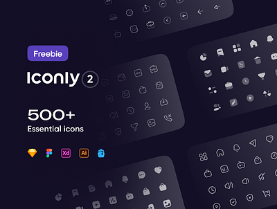 Freebie: Iconly 2 | Essential icons essential essential icons flat icon icon design icon designs icon pack icon set iconography icons icons design icons pack icons set iconset iconsset illustration illustrator minimal style icon ui