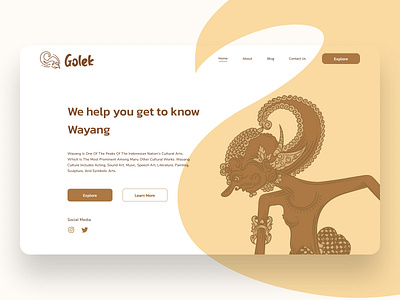 Golek Landing Page design illustration landing page landing page design uiux wayang web design website