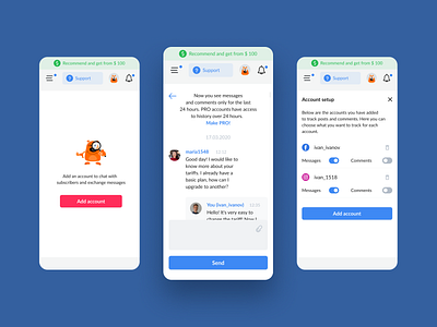 Incoming messages interface mobile design interface marketing system mobile mobile design settings ui uidesign ux web design