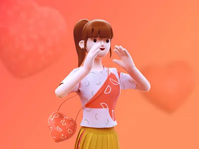 Fourth wedding anniversary - Mom animation c4d design flat illustration typography vector 一家人 平面 插图