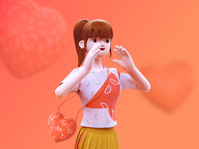 Fourth wedding anniversary - Mom animation c4d design flat illustration typography vector 一家人 平面 插图