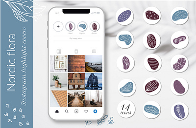 Nordic flora. Instagram highlight covers. Social media design flora floral insta instagram highlight instagram icons nordic ornament scandi scandinavian socail media stories