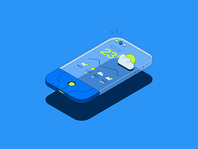 Robinhood // Blue blue dice illustration isometric learn monopoly phone record player robinhood speaker weather