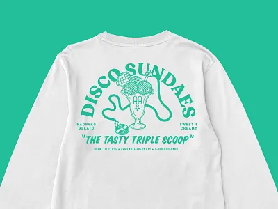Disco Sundaes Tee branding bristol clothing brand disco fashion graphic design illustration music record label screen printing