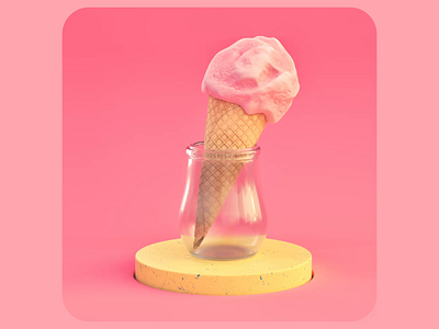 Summer Nostalgia 3d 3d artist 3d design 3d illustration cinema 4d colorful design ice cream illustration loop low poly motion graphics octane product summer