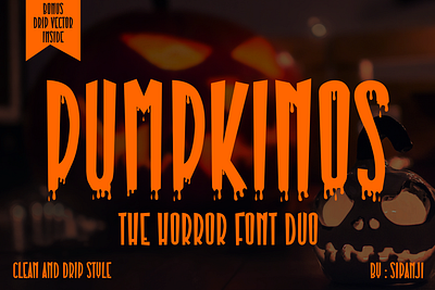 Pumpkinos Horror Font drip dripvector font awesome font design font family halloween horror horrorfont typeface design