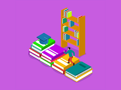 Flat Illustration Education Concept app banner book business concept design education flat icon illustration internet knowledge learning online people school technology university vector web