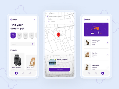 Homipet App adobe illustrator app design branding design figma icon illustration logo minimalist petshop typography ui