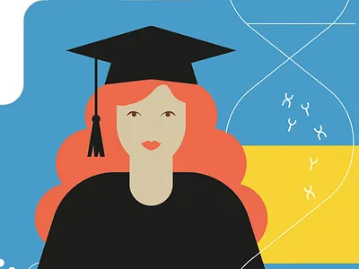 master in genetics editorial illustraion medical minimal science simple vector