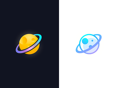 Dark&Light flat icon logo