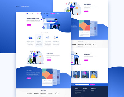 PI Studio - Landing page design illustraion ui web