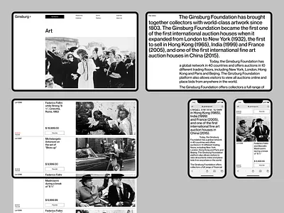 Ginsburg clean concept fullscreen grid minimal mobile ui ux web website white