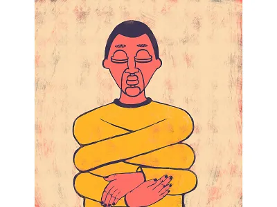 Self hugging adobe art character design digital hand drawn hug hugging illustration lonely love pandemic quarantine selfcare selflove