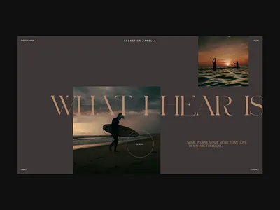 Sebastien Zanella website concept after effects animation gallery interaction design photography portfolio typography ui ux web animation webdesign website