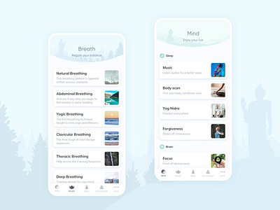 Meditation app health app meditation mobile app ui