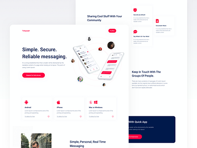 Telegraph Early Access Landing Page app landing page branding business platform colourful crative dating landing page dating website early access website freelancer illustration landing page match finder website mobile app design social website template typography ui design ux design website