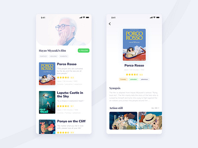 The Film App app design films movies ui