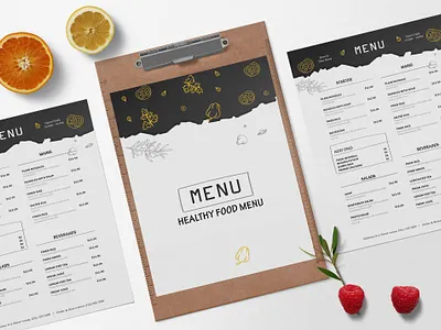 Healthy Food Menu Design design premium download psd