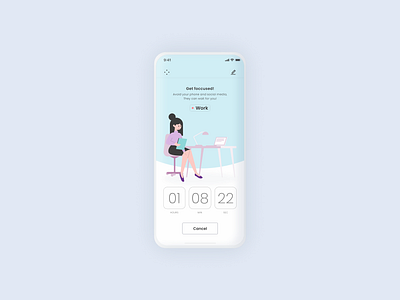 Countdown timer | Focus App app design countdown countdown timer dailyui dailyuichallenge design interfacedesign layout exploration uidesign uiux userinterface