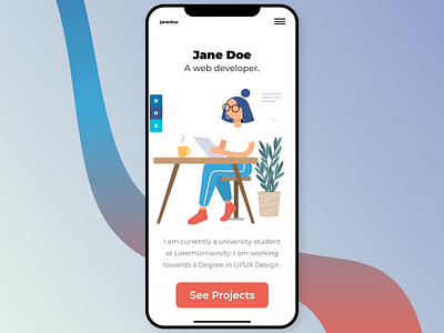 Personal Portfolio Web Design Mobile Layout Concept branding branding and identity branding design design illustration minimalistic mobile mobile design mobile ui personal personal brand personal portfolio portfolio ui ui design website portfolio