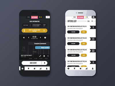 Time Planner App Design app black black white design idea management app mobile mobile app mobile design planer planner planner app time ui ux white