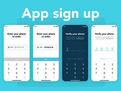 Sign Up UI for Mobile Application app design figma keyboard mobile order phone registration signup ui ux verify