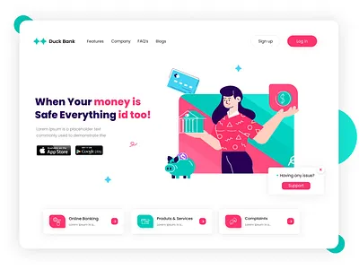 Bank web Ui app clean clean ui design trend landing page design landing pages landingpage minimal mobile modern ui ui 2020 ui challenge ui design ux ui website website design