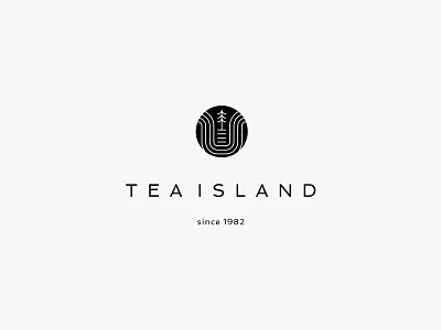 Tea Island clean icon island lineart logo minimal modern nature simple tea tree