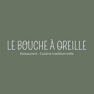 Le bouche à oreille designer food logo logotype restaurant restaurant logo