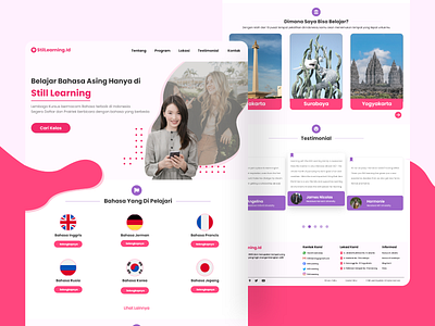 Still Learning Website course app course website education app education website landing page learning app learning english learning platform pink teaching tutoring ui design ux design web design website