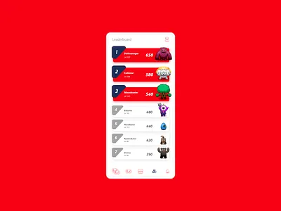 Multiplayer Battle Quiz - Leaderboard Design app battle bitbithooray creative designinspiration game gamification monsters open source play pwa quiz quiz app rank serious game trivia webapp
