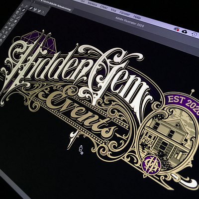 Hidden Gem - vector hand lettering logotype schmetzer typography vector