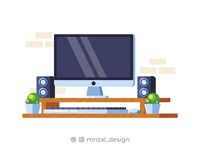 IMAC affinity designer creative drawing challenge dribbble environment flat illustration illustration illustration ideas imac imac illustration speaker illustration stock illustration vector vector illustration workdesk illustration